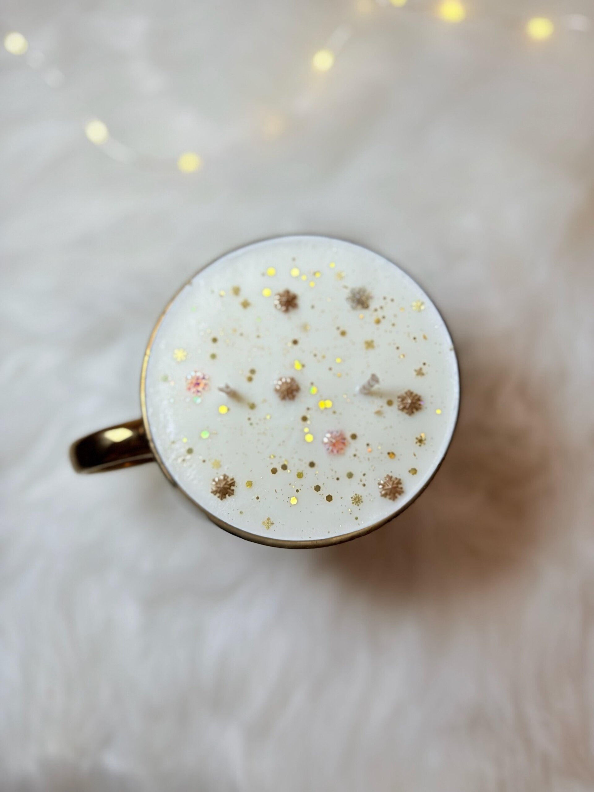 Vela en taza “Copos de Navidad” - 3