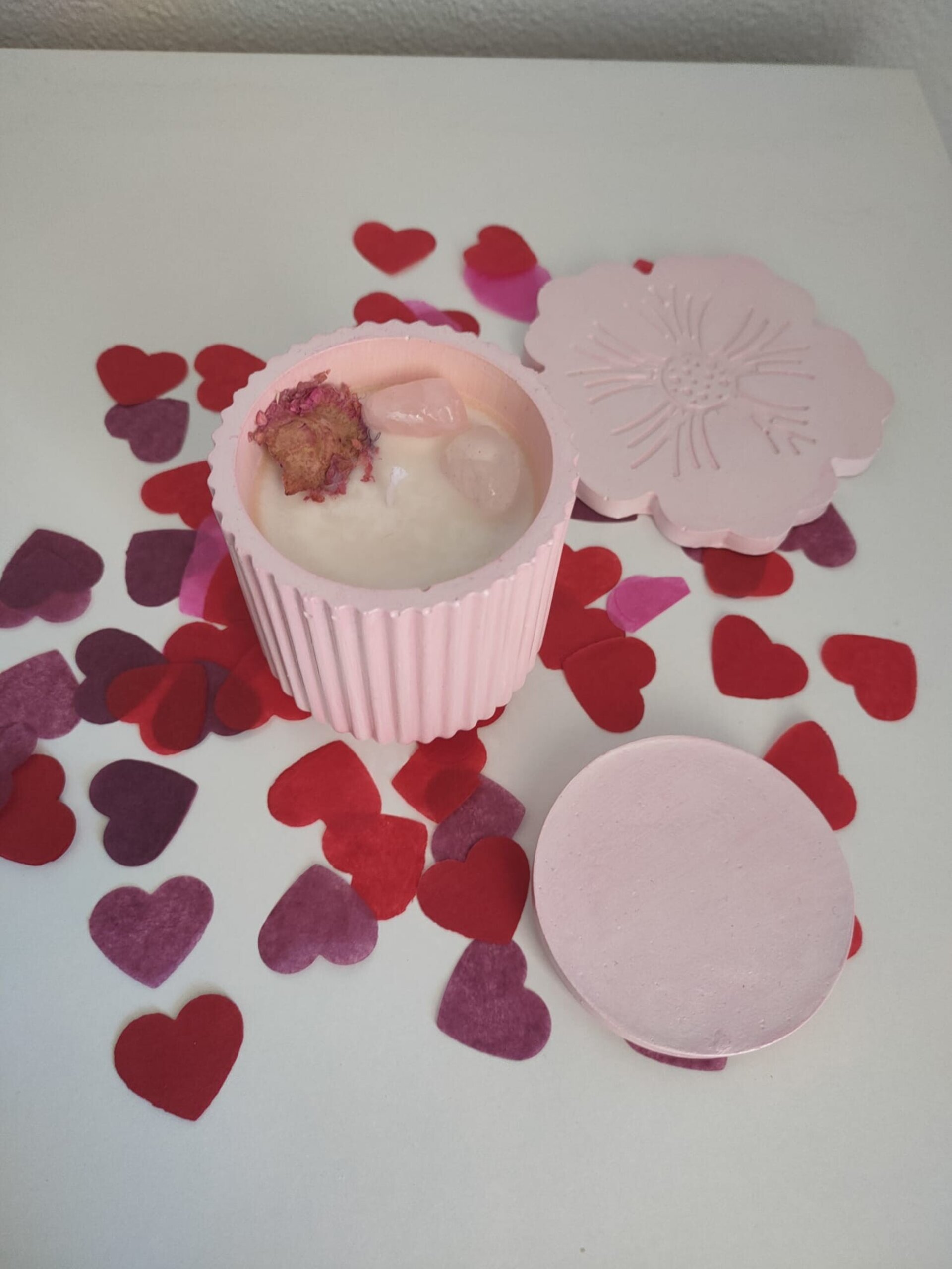 Vela en tarro de arcilla con posavasos - 3