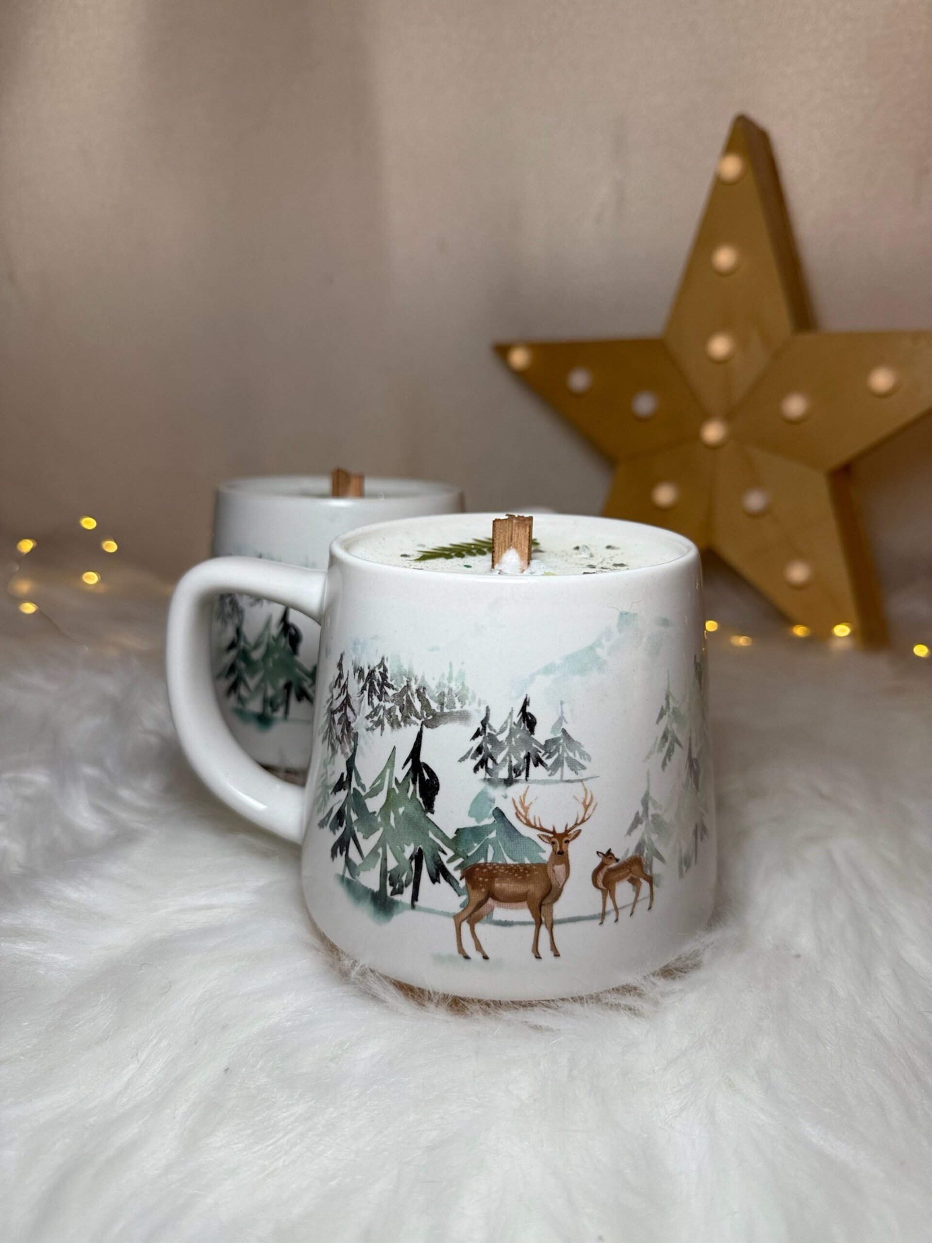 Vela en taza “Bosque nevado” - 2