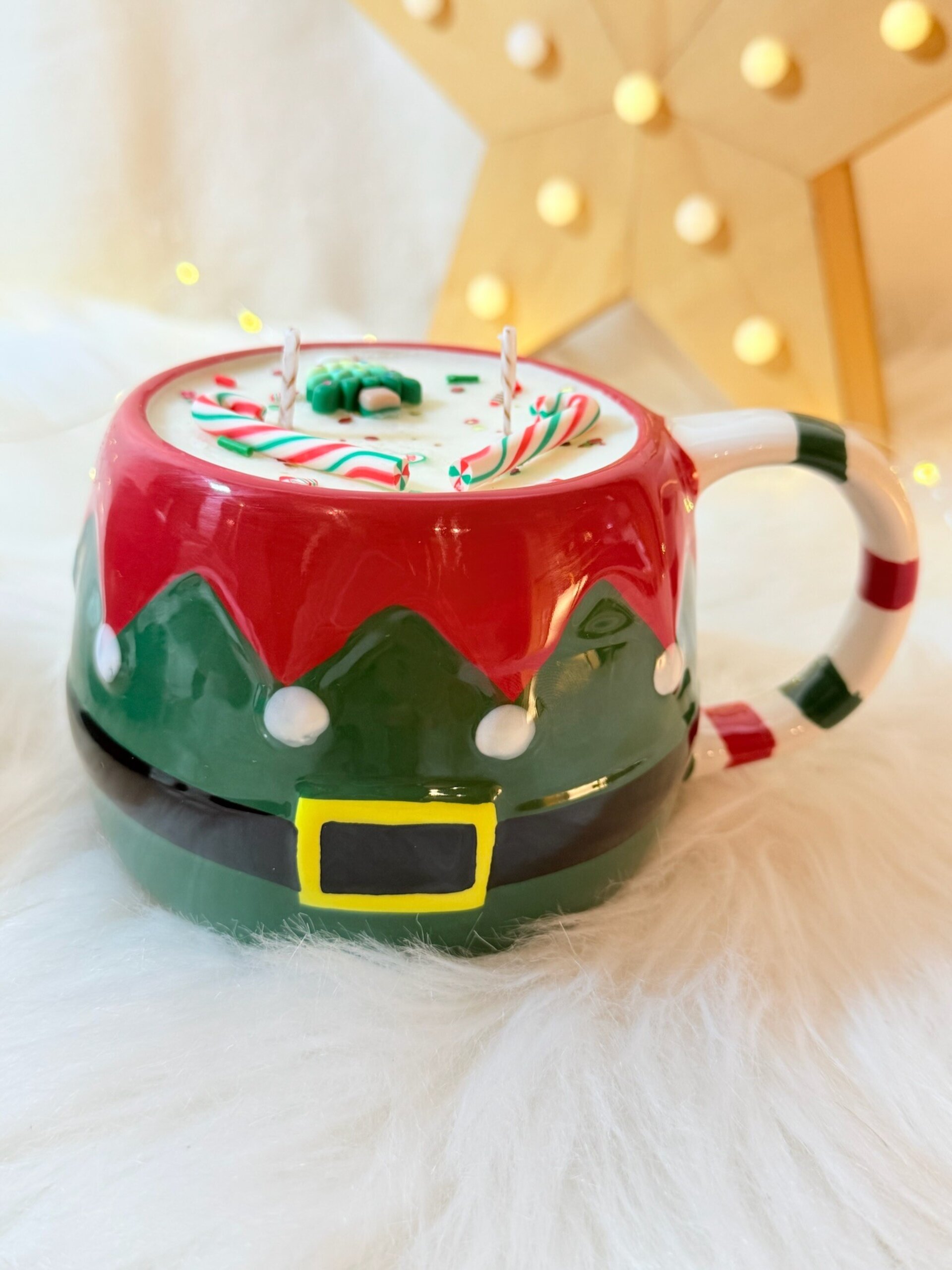 Vela en taza “Duende de papá Noel” - 2