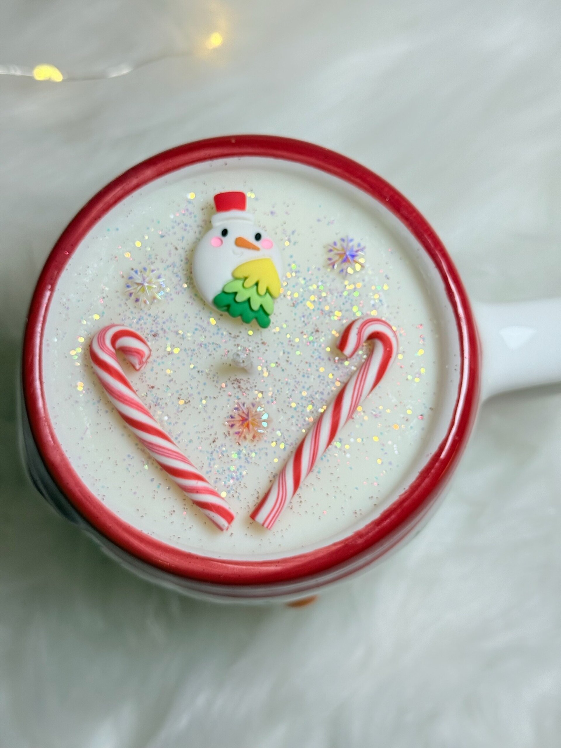 Vela en taza “Muñeco de nieve” - 4